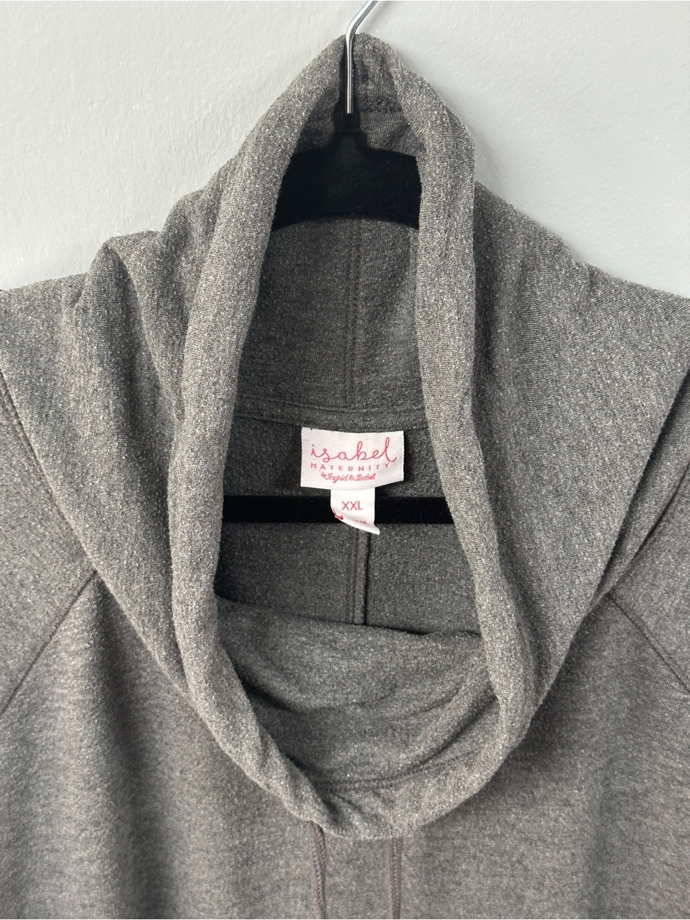 Isabel Maternity by Ingrid & Isabel Cowl Neck Tunic Sweatshirt XXL Gray - Picture 2 of 9
